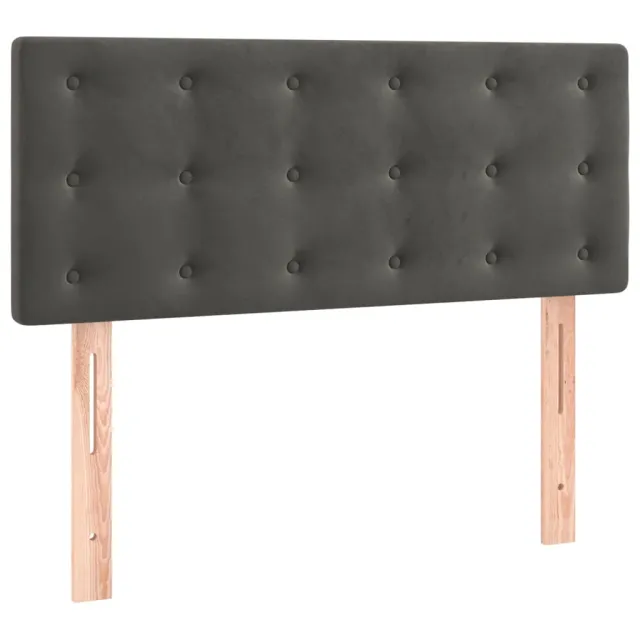 Sommier à lattes de lit avec matelas et LED Gris foncé 90x200cm