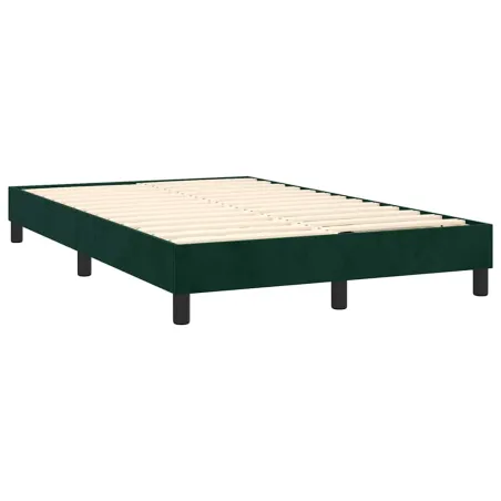 Sommier à lattes de lit avec matelas LED Vert foncé 120x200 cm
