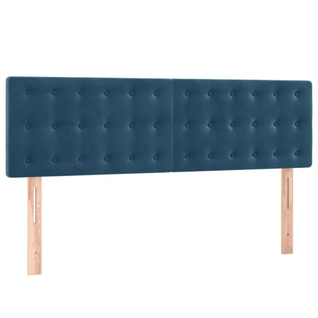 Sommier à lattes de lit avec matelas LED Bleu foncé 140x190 cm