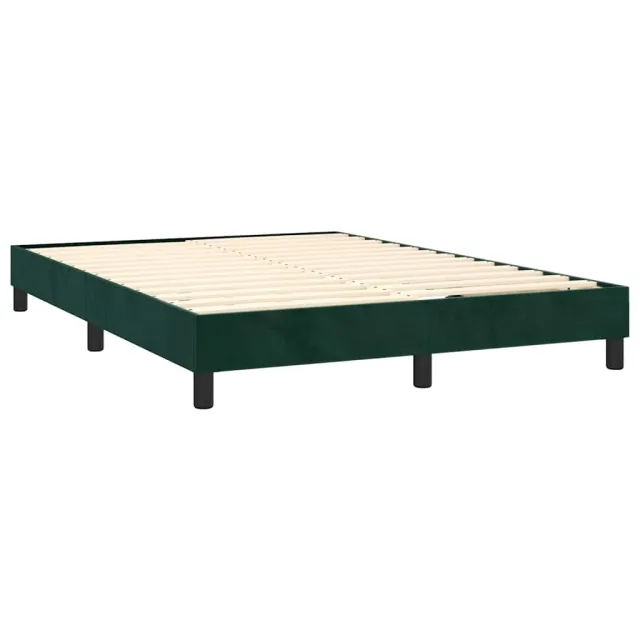 Sommier à lattes de lit matelas et LED Vert foncé 140x200 cm