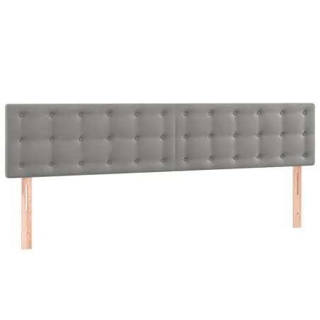 Sommier à lattes de lit matelas et LED Gris clair 180x200 cm