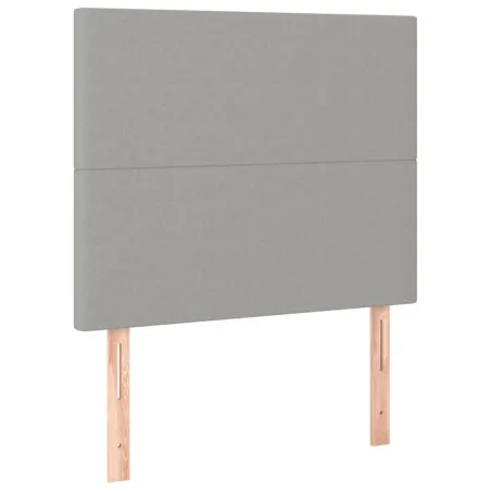 Sommier à lattes de lit avec matelas et LED Gris clair 90x190cm