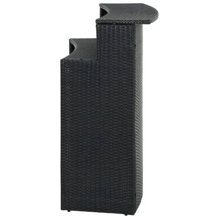 Table de bar de jardin Noir 120x55x110 cm Résine tressée