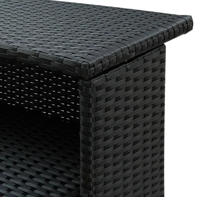 Table de bar de jardin Noir 120x55x110 cm Résine tressée