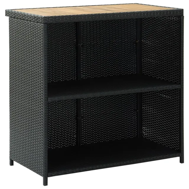 Ensemble de bar 3 pcs Résine tressée Noir