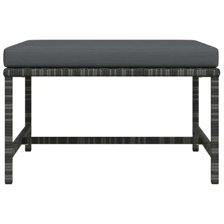 Repose-pied sectionnel avec coussin Gris Résine tressée