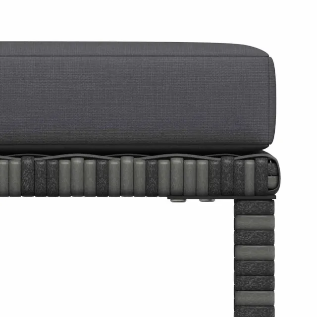 Repose-pied sectionnel avec coussin Gris Résine tressée