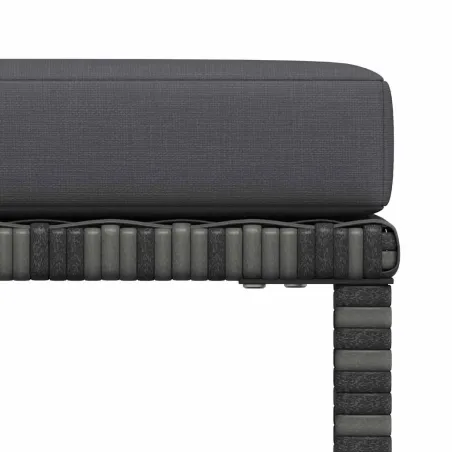 Repose-pied sectionnel avec coussin Gris Résine tressée