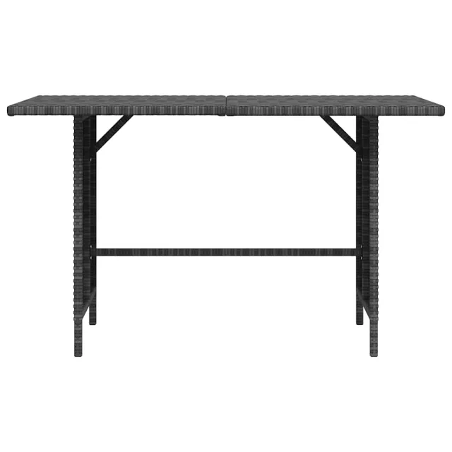 Table à dîner de jardin Gris 110x70x65 cm Résine tressée