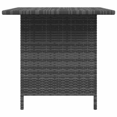 Table à dîner de jardin Gris 110x70x65 cm Résine tressée