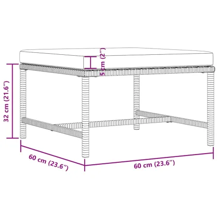 Salon de jardin 3 pcs avec coussins Gris Résine tressée