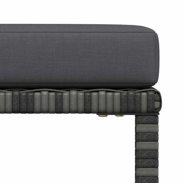 Salon de jardin 5 pcs avec coussins Gris Résine tressée