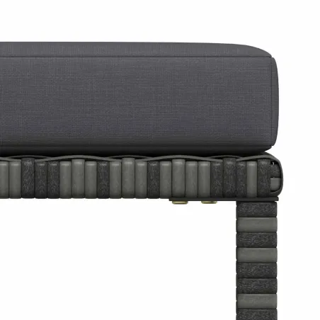 Salon de jardin 5 pcs avec coussins Gris Résine tressée