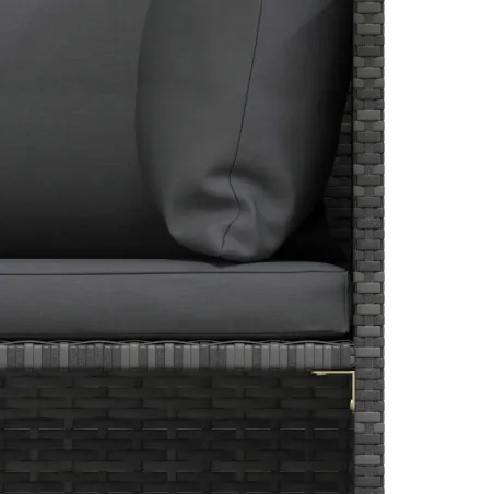 Salon de jardin 4 pcs avec coussins Résine tressée Gris