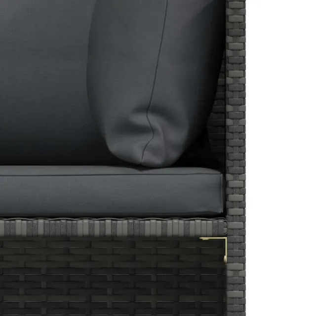 Salon de jardin 2 pcs avec coussins Gris Résine tressée