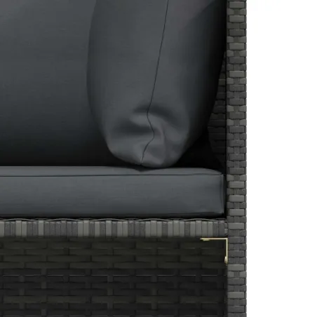 Salon de jardin 2 pcs avec coussins Gris Résine tressée