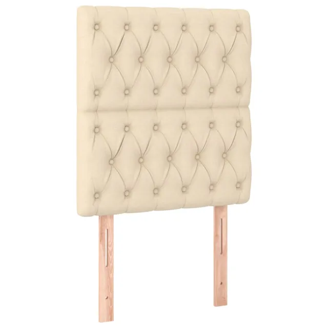 Sommier à lattes de lit et matelas et LED Crème 80x200 cm Tissu