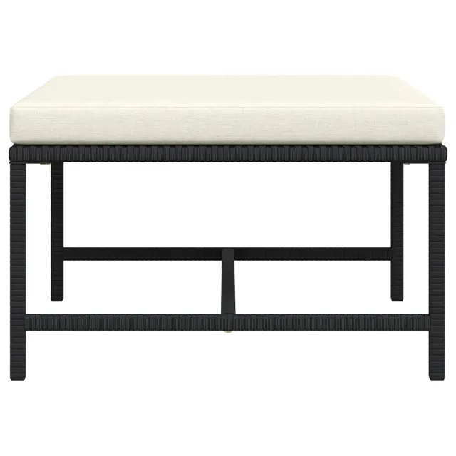 Repose-pied sectionnel avec coussin Noir Résine tressée