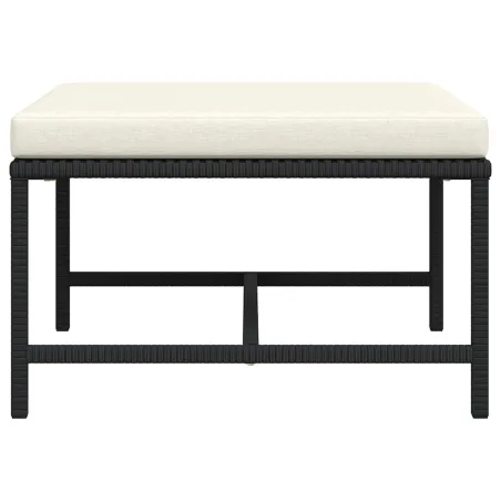 Repose-pied sectionnel avec coussin Noir Résine tressée