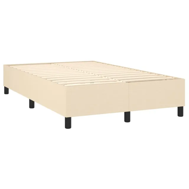 Sommier à lattes de lit et matelas et LED Crème 120x200cm Tissu