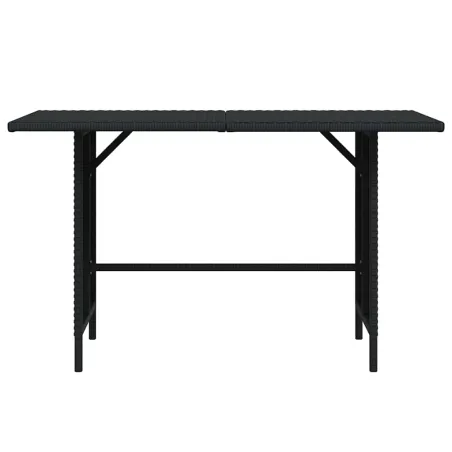 Table à manger de jardin Noir 110x70x65 cm Résine tressée