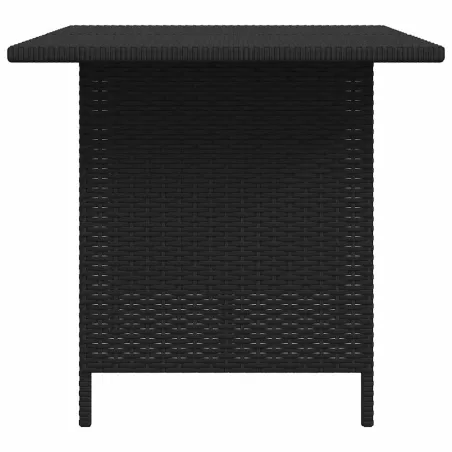 Table à manger de jardin Noir 110x70x65 cm Résine tressée