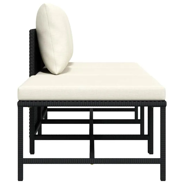 Canapés de jardin 3 pcs avec coussins Noir Résine tressée