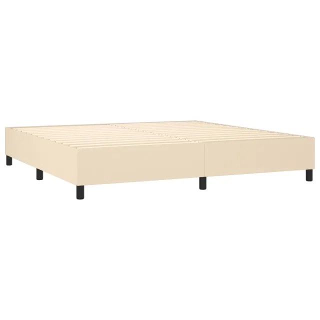 Sommier à lattes de lit et matelas et LED Crème 200x200cm Tissu