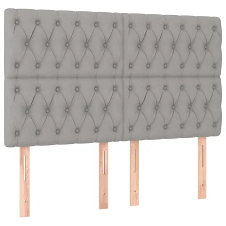 Sommier à lattes de lit matelas et LED Gris clair 160x200 cm