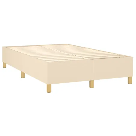Sommier à lattes de lit et matelas et LED Crème 120x200cm Tissu