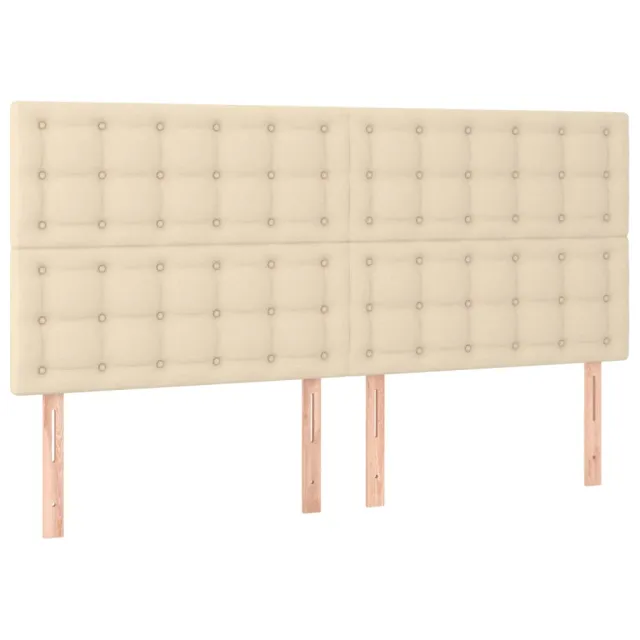 Sommier à lattes de lit et matelas et LED Crème 160x200cm Tissu