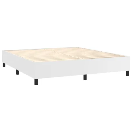 Sommier à lattes de lit avec matelas et LED Blanc 180x200 cm