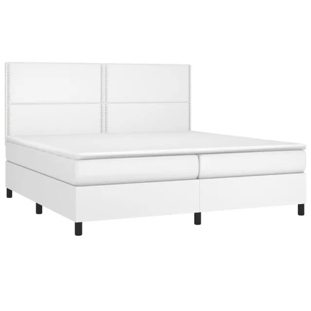 Sommier à lattes de lit avec matelas et LED Blanc 200x200 cm