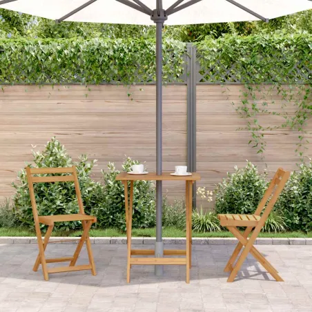 Table pliable de jardin 60x60x75 cm Bois d'acacia solide