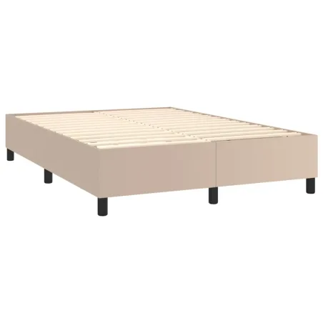 Sommier à lattes de lit avec matelas LED Cappuccino 140x200 cm