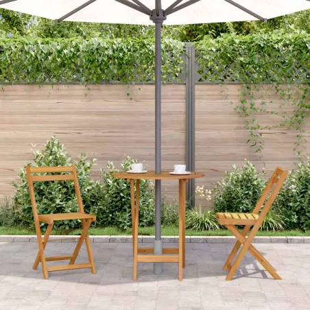Table pliable de jardin 70 cm Bois d'acacia solide