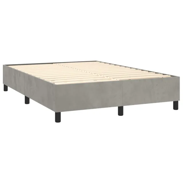 Sommier à lattes de lit avec matelas LED Gris clair 140x200 cm