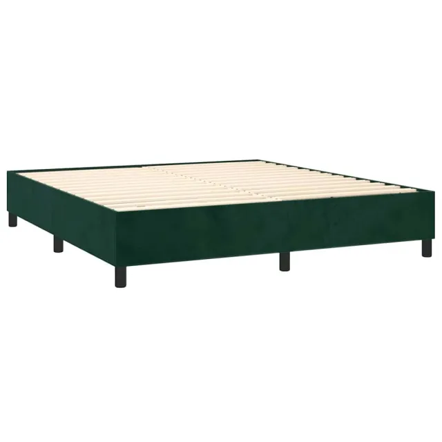 Sommier à lattes de lit avec matelas LED Vert foncé 160x200 cm
