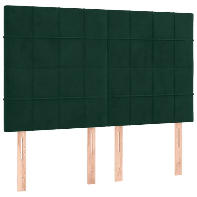 Sommier à lattes de lit matelas et LED Vert foncé 140x190 cm
