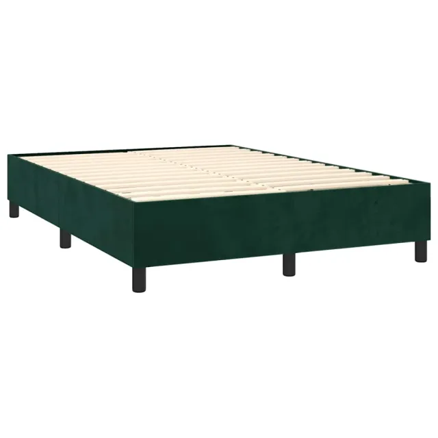 Sommier à lattes de lit avec matelas LED Vert foncé 140x190 cm