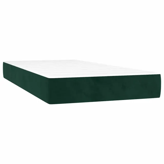 Sommier à lattes de lit matelas LED Vert foncé 90x200cm Velours