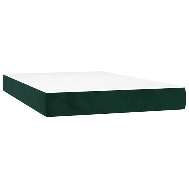 Sommier à lattes de lit avec matelas LED Vert foncé 120x200 cm