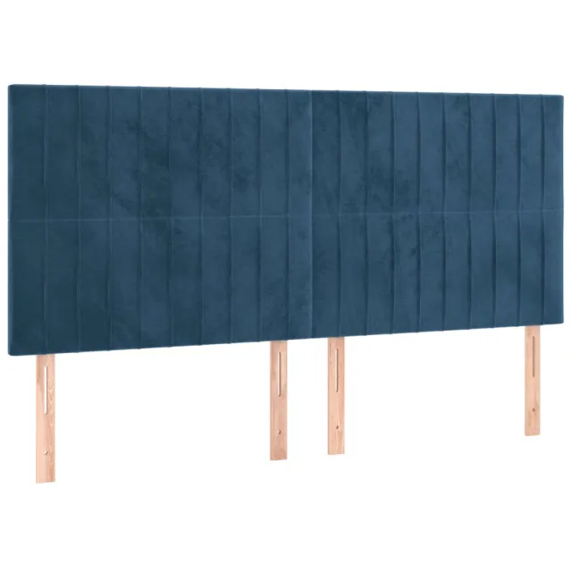Sommier à lattes de lit matelas et LED Bleu foncé 200x200 cm