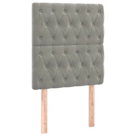 Sommier à lattes de lit et matelas et LED Gris clair 80x200 cm