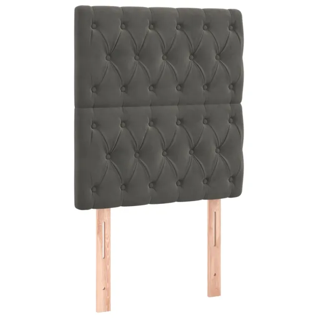 Sommier à lattes de lit et matelas et LED Gris foncé 90x190 cm