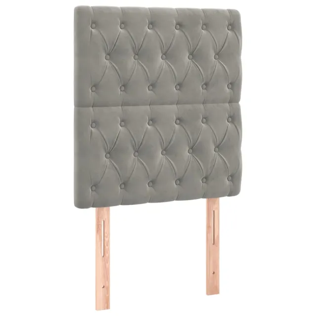 Sommier à lattes de lit et matelas et LED Gris clair 90x200 cm