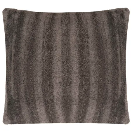 Coussin de jeté Rayé 2 pcs Gris 50 x 50 cm Polyester