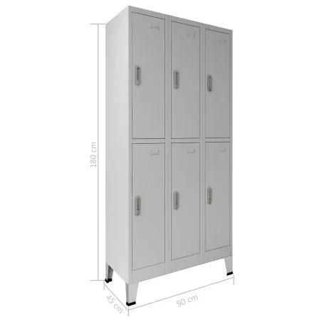 Armoire à casiers Gris 45 x 90 x 180 cm