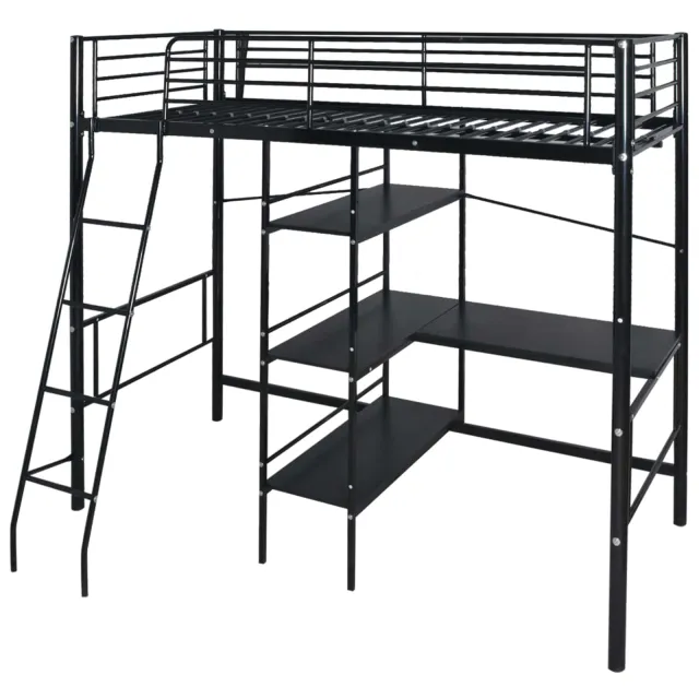 Lit avec matelas Noir 200 x 90 cm Métал