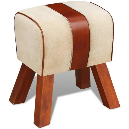 Tabouret Livre Marron Cuir